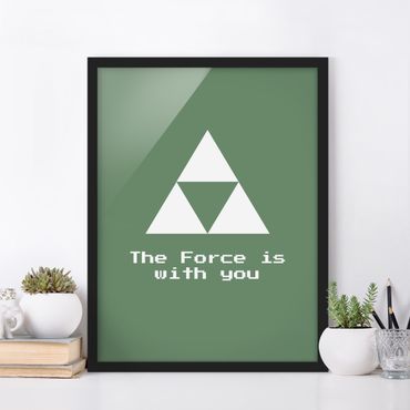 Bild mit Rahmen - Gaming Symbol The Force is with You - Hochformat - 1:3
