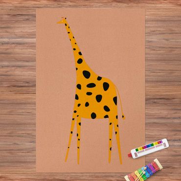Kork-Teppich - Gelbe Giraffe - Hochformat 2:3