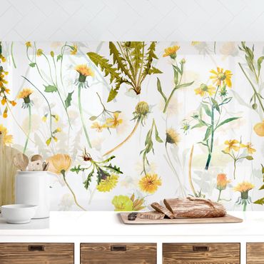 Küchenrückwand - Gelbe Wildblumen