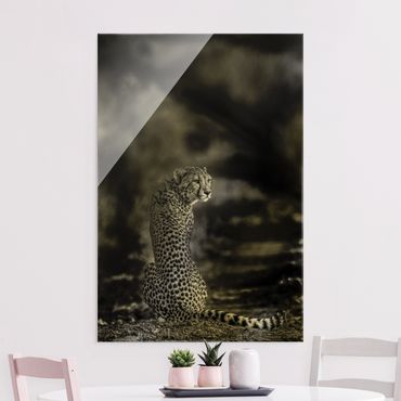 Glasbild - Gepard in der Wildness - Hochformat 3:2