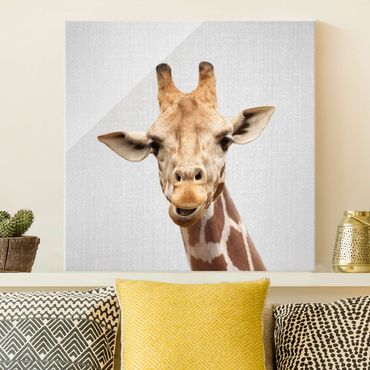 Glasbild - Giraffe Gundel - Quadrat