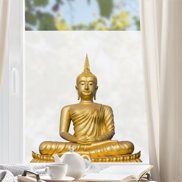 Fensterfolie - Sichtschutz - Goldener Buddha - Fensterbilder