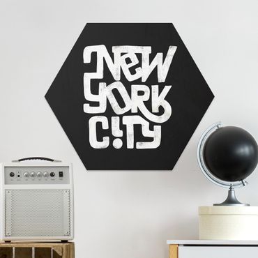Hexagon-Forexbild - Graffiti Art Calligraphy New York City Schwarz