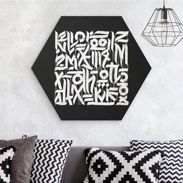 Hexagon-Forexbild - Graffiti Art Calligraphy Schwarz