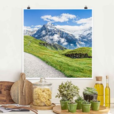 Poster - Grindelwald Panorama - Quadrat 1:1