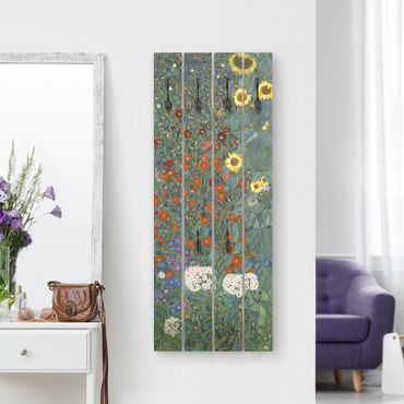 Wandgarderobe Holzpalette - Gustav Klimt - Garten Sonnenblumen