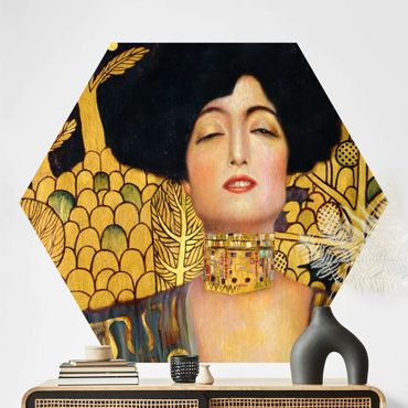 Hexagon Mustertapete selbstklebend - Gustav Klimt - Judith I