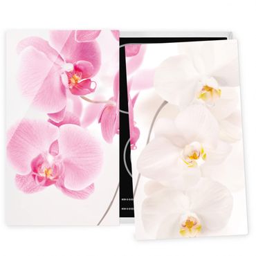 Herdabdeckplatte Glas - Delicate Orchids