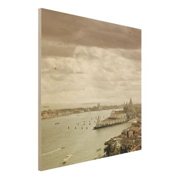 Holz Wandbild - Lagune von Venedig - Quadrat 1:1