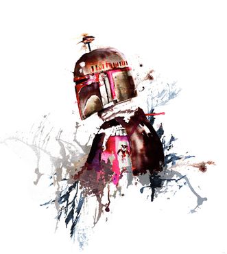 Fototapete - Star Wars Watercolor Boba Fett