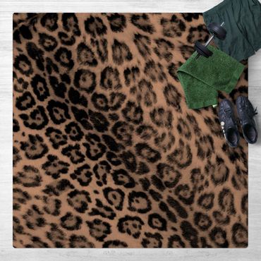 Kork-Teppich - Jaguar Skin Schwarz-Weiß - Quadrat 1:1