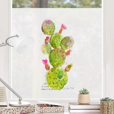 Fensterfolie - Sichtschutz - Kaktus mit Bibelvers III - Fensterbilder