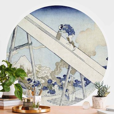 Runde Tapete selbstklebend - Katsushika Hokusai - In den Totomi Bergen