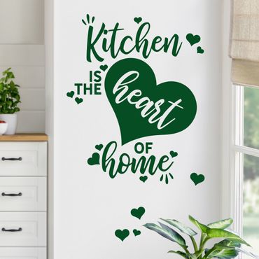 Wandtattoo - Kitchen is the heart of home