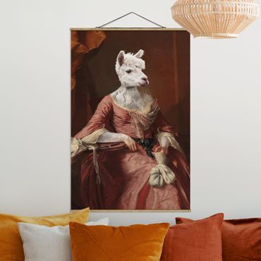 Stoffbild mit Posterleisten - Lady Alpaca - Hochformat