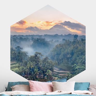 Hexagon Fototapete selbstklebend - Landschaft in Bali