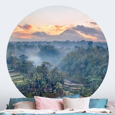 Runde Tapete selbstklebend - Landschaft in Bali