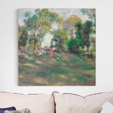 Leinwandbild - Auguste Renoir - Landschaft mit Figuren - Quadrat 1:1