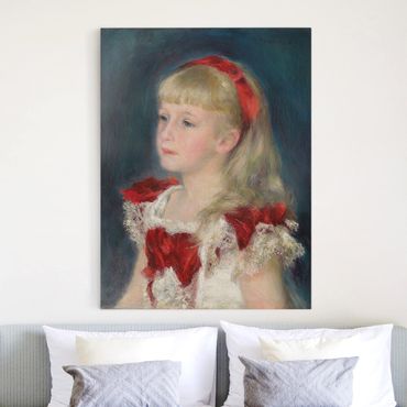 Leinwandbild - Auguste Renoir - Mademoiselle Grimprel mit rotem Haarband - Hoch 3:4