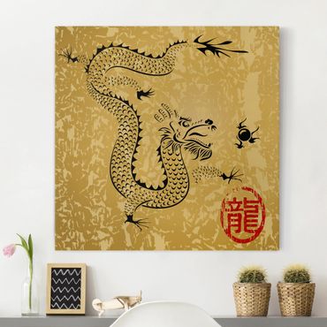 Leinwandbild - Chinese Dragon - Quadrat 1:1