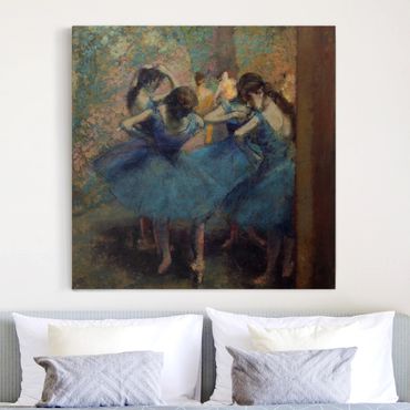 Leinwandbild - Edgar Degas - Die blauen Tänzerinnen - Quadrat 1:1