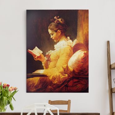 Leinwandbild - Jean Honoré Fragonard - Lesendes Mädchen - Hoch 3:4