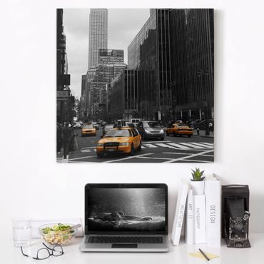 Leinwandbild Schwarz-Weiß - Klassisches NYC - Quadrat 1:1