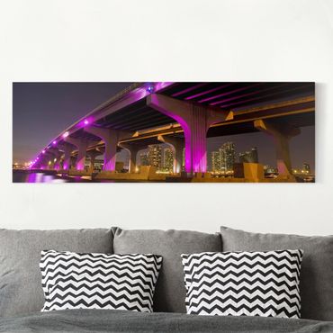 Leinwandbild - Pink McArthur Causeway - Panorama Quer