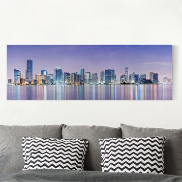 Leinwandbild - Purple Miami Beach - Panorama Quer