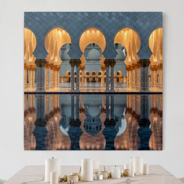 Leinwandbild - Reflexionen in der Moschee - Quadrat 1:1