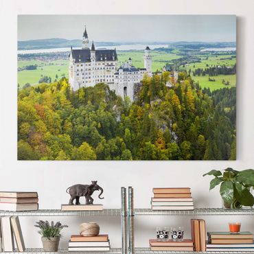Leinwandbild - Schloss Neuschwanstein Panorama - Quer 3:2
