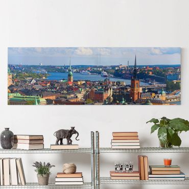 Leinwandbild - Stockholm in Schweden - Panorama Quer