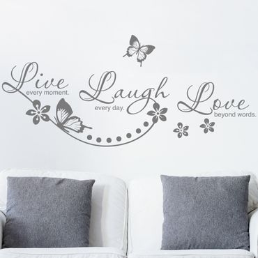 Wandtattoo - Live Laugh Love Schriftzug