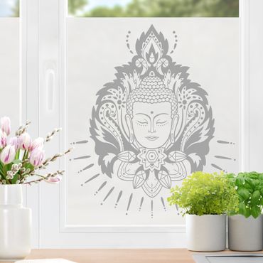Sichtschutzfolie Lotus mit Buddha II