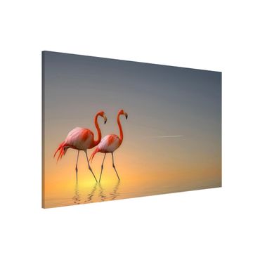 Magnettafel - Flamingo Love - Memoboard Quer