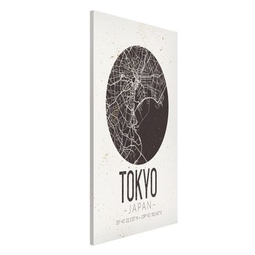 Magnettafel - Stadtplan Tokyo - Retro - Memoboard Hochformat