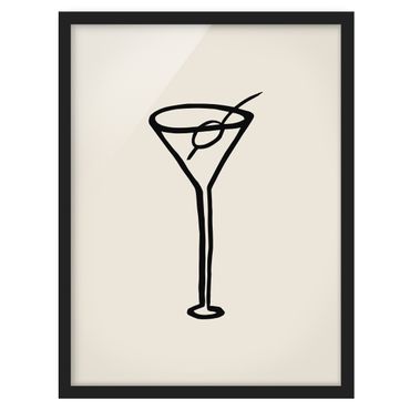 Bild mit Rahmen - Martini mit Olive