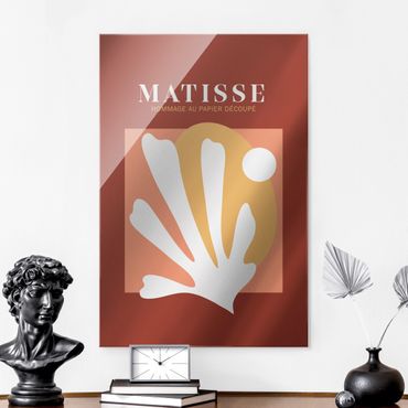 Glasbild - Matisse Interpretation - Kombination Rot - Hochformat 2:3