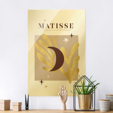 Glasbild - Matisse Interpretation - Mond und Sterne - Hochformat 2:3