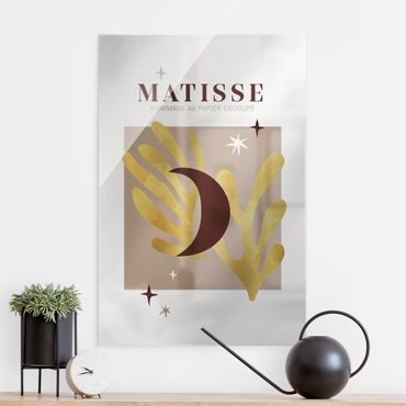 Glasbild - Matisse Interpretation - Mond und Sterne - Hochformat 2:3