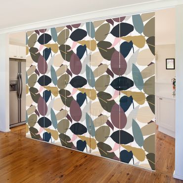 Schiebegardinen Set - Modern Tropical Muster - Flächenvorhang
