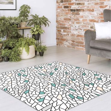 Teppich - Mosaiklinien Muster Pastell