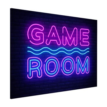 Magnettafel - Neon Schrift Game Room - Querfromat 4:3