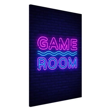 Magnettafel - Neon Schrift Game Room - Hochformat 2:3