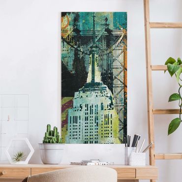 Leinwandbild - NY Graffiti Empire State Building - Hochformat - 1:2