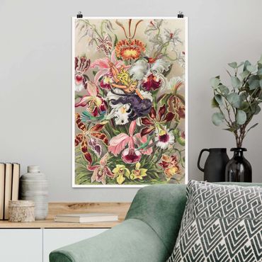 Poster - Nymphe mit Orchideen - Hochformat 2:3