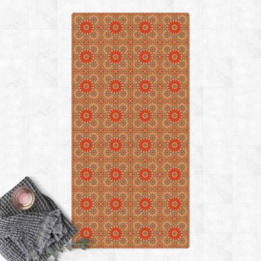 Kork-Teppich - Orientalisches Muster mit bunten Kacheln - Hochformat 1:2