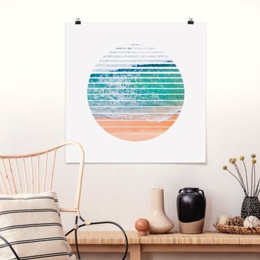 Poster - Ozean im Kreis - Quadrat 1:1