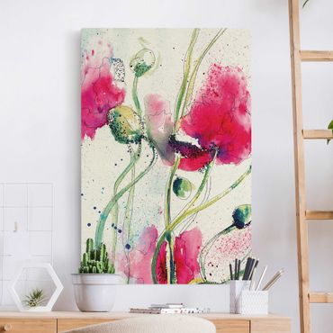 Leinwandbild Natur - Painted Poppies - Hochformat 2:3