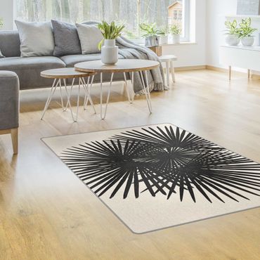 Teppich - Palmenfarne in Schwarz-Weiß